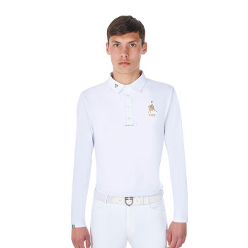 Polo de compétition à manches longues pour homme Equestro X FISE