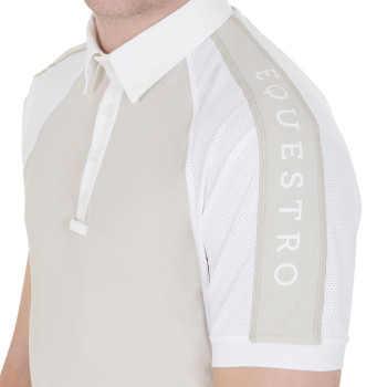 Polo de compétition EQUESTRO pour homme, coupe ajustée, quatre boutons