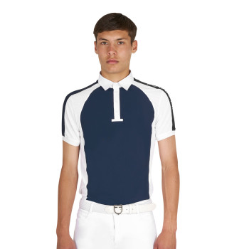 Polo de compétition EQUESTRO pour homme, coupe ajustée, quatre boutons