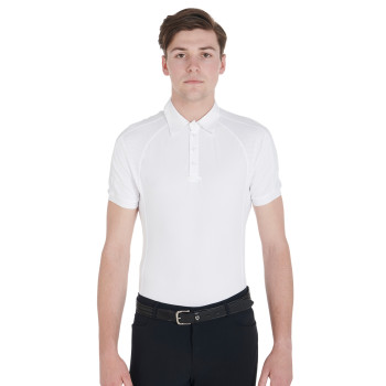 POLO DE COMPÉTITION POUR HOMME COUPE SLIM À QUATRE BOUTONS