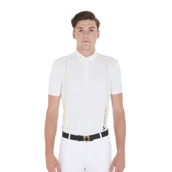 POLO HOMME COUPE SLIM EN TISSU TECHNIQUE AVEC PASSEPOIL