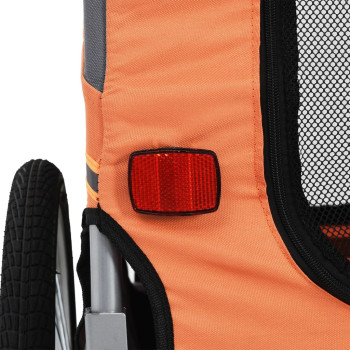 Remorque de vélo pour chien orange et gris