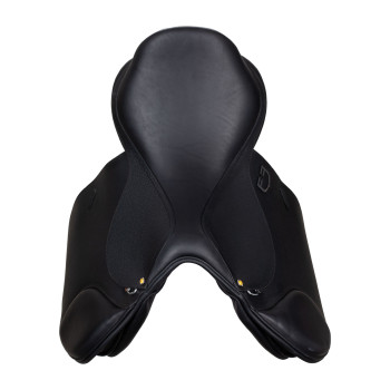 SELLE DE SAUT DOUBLE CUIR.