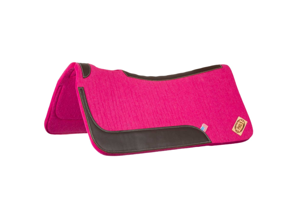 Tapis de selle western de Pool en feutre avec renforts en cuir