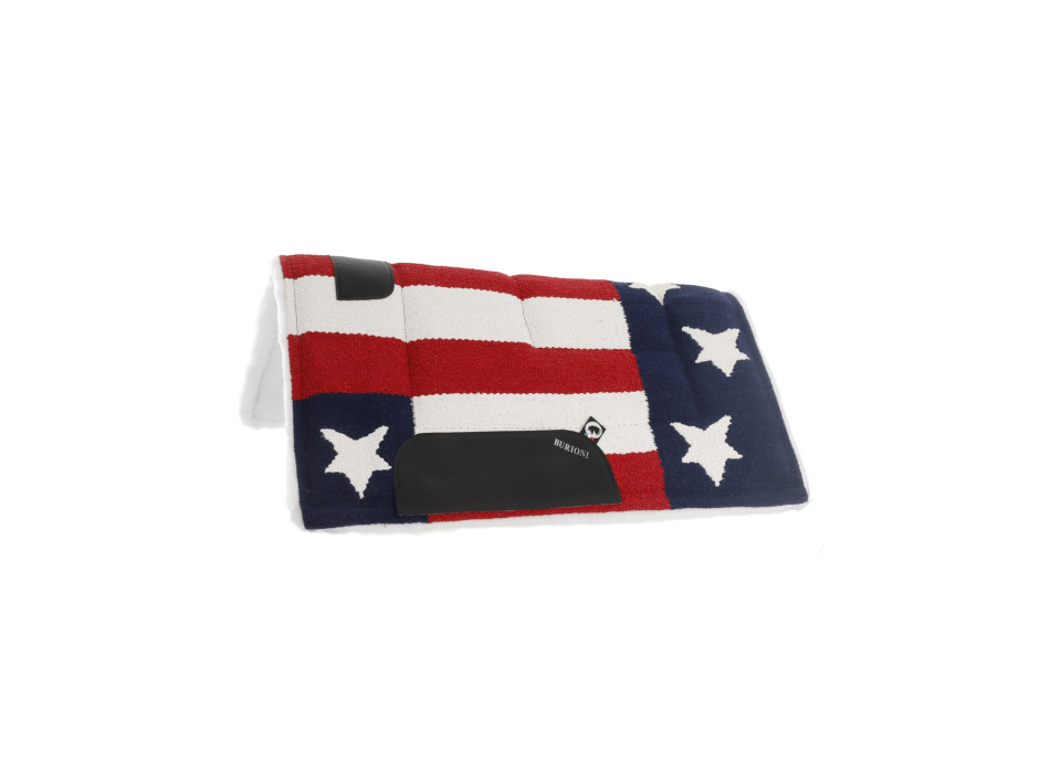 Tapis de selle western synthétique Burioni avec drapeau américain