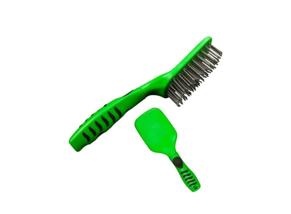 BROSSE À CRINIÈRE ET À QUEUE AVEC MANCHE ERGONOMIQUE LIME, FUXIA, TURQUOISE