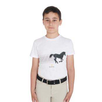 T-SHIRT SLIM FIT POUR ENFANT AVEC IMPRIMÉ CHEVAL DE COURSE