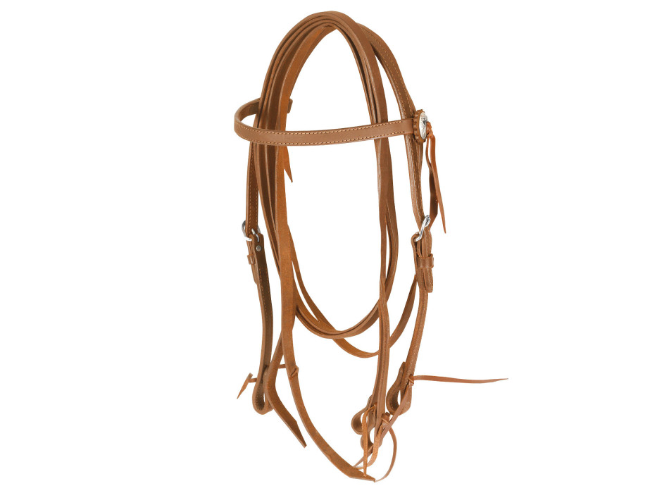 BRIDE DROIT EN CUIR ÉPAIS AVEC RÊNES