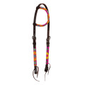 BRIGLIA WESTERN CON PERLINE MULTICOLORE E OLIATA A UN ORECCHIO POOL'S