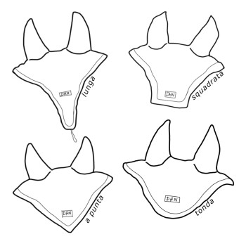 Cuffietta DHN velluto per cavallo/pony realizzata a mano e personalizzabile