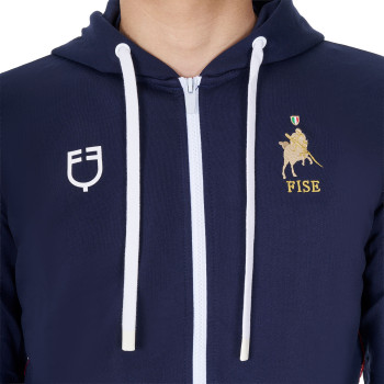 Felpa uomo in pile con cappuccio Equestro X FISE