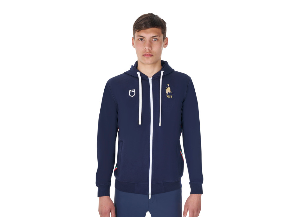Felpa uomo in pile con cappuccio Equestro X FISE