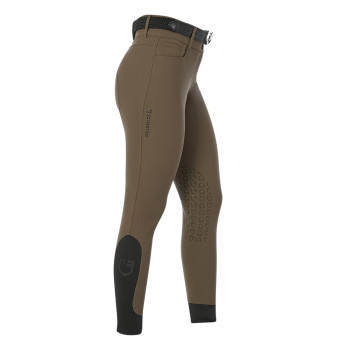 Pantaloni donna a vita alta con grip ginocchio EQUESTRO