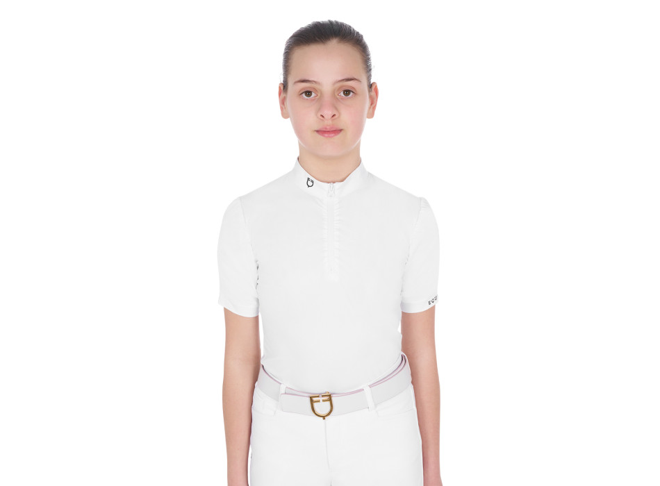 POLO BAMBINA SLIM FIT DA CONCORSO CON MANICHE ARRICCIATE