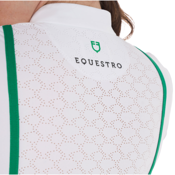 POLO CONCORSO DONNA SLIM FIT CON INSERTI TRAFORATI SUL PETTO 