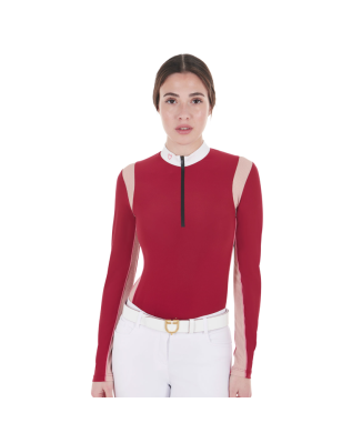 POLO DA DONNA DA CONCORSO CON INSERTI IN MESH